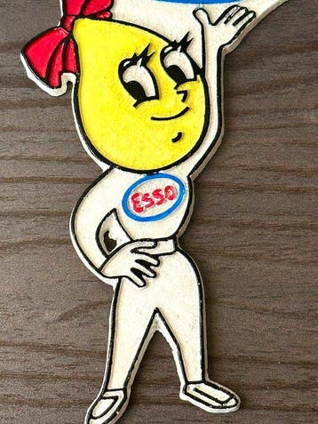 No reserve-Zwaar gietijzeren reclamebord Esso druppel