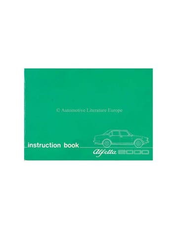 1977 ALFA ROMEO ALFETTA 2000 INSTRUCTIEBOEKJE ENGELS