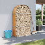vidaXL Haardhoutopslag 120x45x210 cm gegalvaniseerd staal, Verzenden