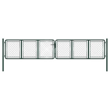 vidaXL Tuinpoort staal 400x75 cm groen, Tuin en Terras, Verzenden, Nieuw