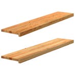 vidaXL Vensterbanken 2 st 120x30x2 cm massief eikenhout, Verzenden, Nieuw