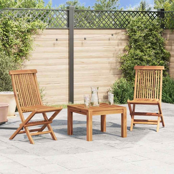 vidaXL Tuinstoelen inklapbaar 2 st massief teakhout, Jardin & Terrasse, Chaises de jardin, Envoi
