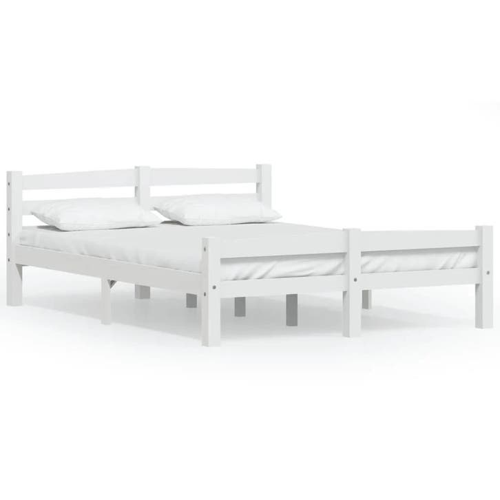 Grenenhouten Bedframe Wit 120x200 | Retour Deal 34% Korting, Huis en Inrichting, Slaapkamer | Bedden, Nieuw, Verzenden
