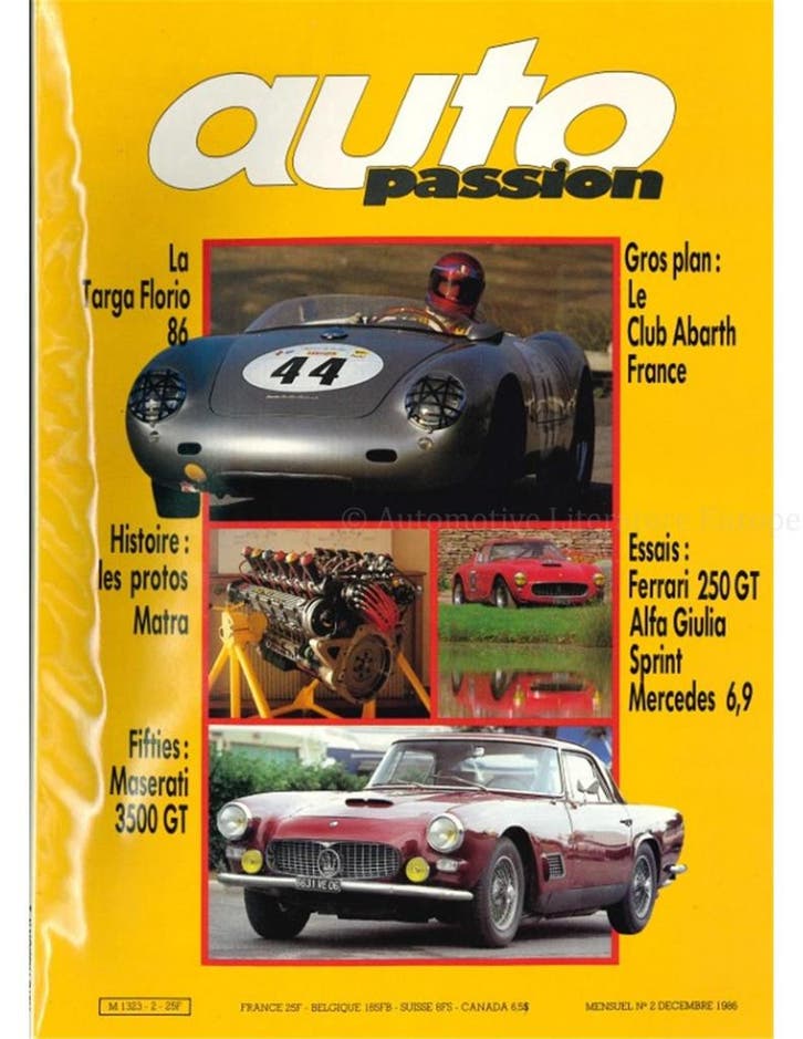 1986 AUTO PASSION TIJDSCHRIFT 2 FRANS, Livres, Autos | Brochures & Magazines