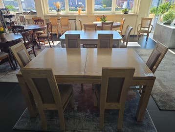 Uitschuifbare houten eettafel, Huis en Inrichting, Nieuw