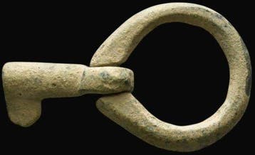 Antieke Romeinse bronzen vouwsleutelhanger - 36 mm - eeuwen