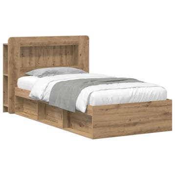 vidaXL Bedombouw met opslag Artisanaal eiken 80 x 200 cm, Verzenden, Nieuw