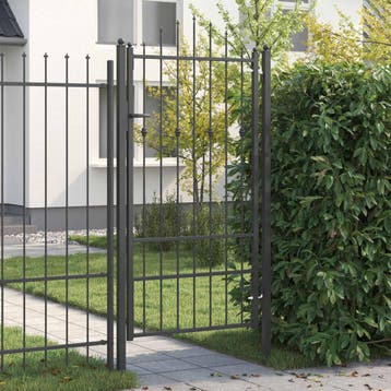 vidaXL Hekpoort ASTEN 100 x 175 cm Metaal Zwart, Tuin en Terras, Verzenden, Nieuw