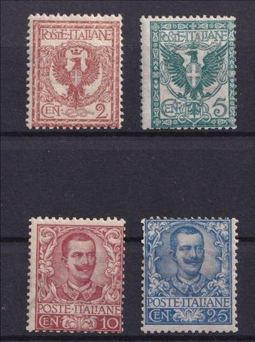 Koninkrijk Italië 1901 - 4 stuks van de Floreale met