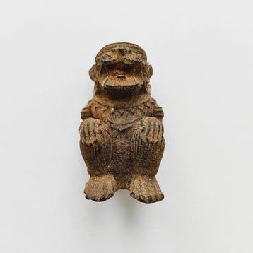 Oud-Siamese Terracotta Zittende Tempelbewaker Leeuw, Antiek en Kunst