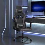 vidaXL Massage gamestoel kunstleer zwart en grijs, Verzenden