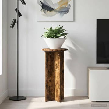 vidaXL Plantenstand 2 st Gerookt eiken 29,5 x 29,5 x 60 cm, Verzenden, Nieuw