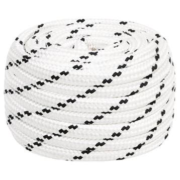 vidaXL Boottouw gevlochten 18 mmx25 m polyester wit, Verzenden
