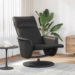 vidaXL Fauteuil verstelbaar met voetensteun kunstleer zwart, Verzenden, Nieuw