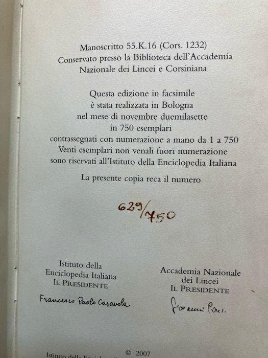 Manoscritto 55.K.16 (Cors. 1232) - Margherita DAustria, Antiek en Kunst, Antiek | Boeken en Manuscripten