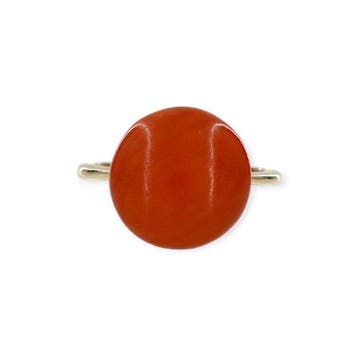 Bague - 18 carats Or jaune Corail rouge, Nieuw