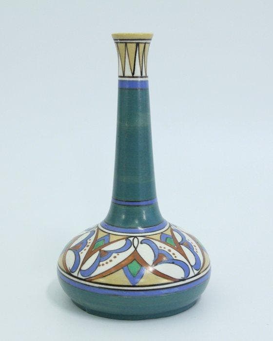 Art Deco (1916) vaas en jardiniere/pot - HANDWERK - Arnhemse, Antiquités & Art, Antiquités | Verre & Cristal