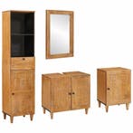 vidaXL Badkamermeubel Set met lade met plank 4 pcs Bruin, Verzenden, Nieuw
