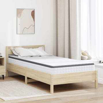vidaXL Matras Wit en Grijs 100 x 200 cm Bonell Veer, Verzenden, Nieuw