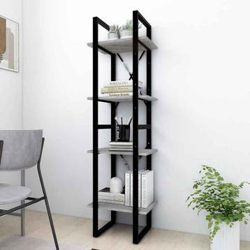 vidaXL Boekenkast 4-laags 40x30x140 cm bewerkt hout grijs, Huis en Inrichting, Verzenden, Nieuw