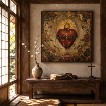 CREATIVE_HUB - Vintage kintsugi sacred heart XL