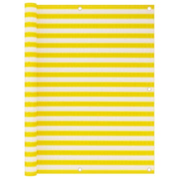 vidaXL Balkonscherm 120x600 cm HDPE geel en wit, Tuin en Terras, Verzenden, Nieuw
