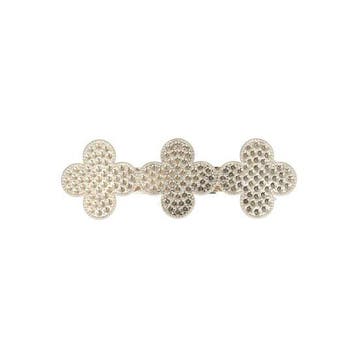 Haarspeld Patentspeld 7cm - Klavervorm – Metaal – Zilver, Nieuw