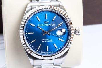 Philip Watch - Caribe Urban - Automatic - Blue - Date - 39, Nieuw