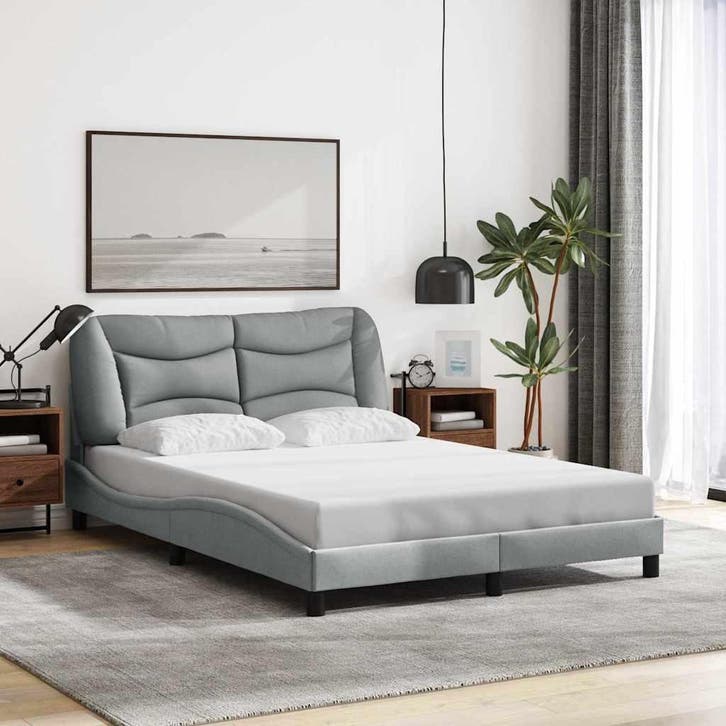 vidaXL Bedframe zonder matras Hvar 120x200 cm stof, Huis en Inrichting, Slaapkamer | Bedden, Nieuw, Verzenden