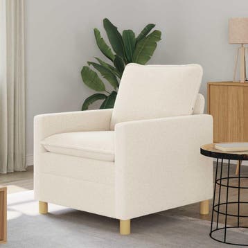 vidaXL bank / zetel Crèmekleurig 76 x 81 x 87,5 cm Stof, Verzenden, Nieuw