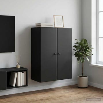 vidaXL Wandkast 66 x 34,5 x 90 cm Bewerkt hout Zwart, Verzenden, Nieuw