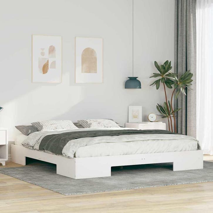 vidaXL Bedframe Wit 180 x 200 cm, Huis en Inrichting, Slaapkamer | Bedden, Nieuw, Verzenden