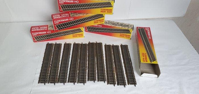 Fleischmann H0 - 6101 - Modeltreinsporen (50) - 50 rechte, Hobby & Loisirs créatifs, Trains miniatures | HO