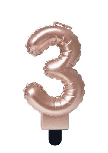 Kaars Folie Ballon Rose Goud 3 10cm, Verzenden