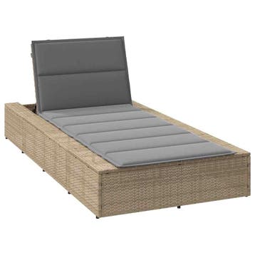 vidaXL Ligbed met zwevend kussen poly rattan beige, Tuin en Terras, Verzenden, Nieuw