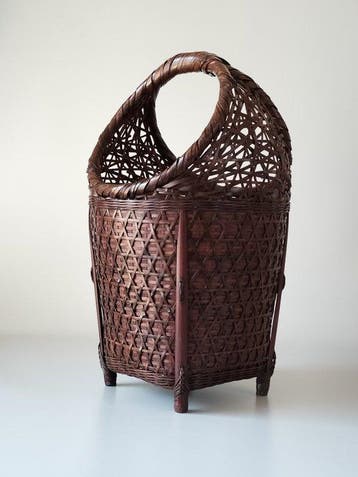 Panier en bambou japonais laqué Hanakago — artisanat