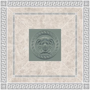 VERSACE Rosone Bianco / Platino 120x120 DECORTEGEL /, Ophalen of Verzenden, Nieuw