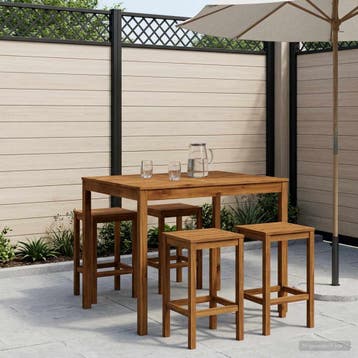 vidaXL Tuin Bar Tafel Naturel 110 x 108,5 x 105 cm Massief, Verzenden