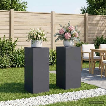 vidaXL Plantenstand 2 pcs Antraciet 40 x 40 x 100 cm, Verzenden