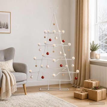vidaXL Metalen kerstboom KUOPIO 140 cm Staal Wit, Verzenden, Nieuw