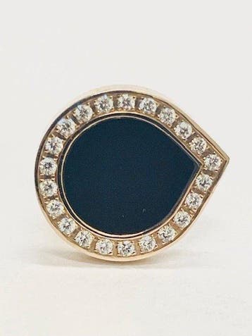 Repossi - Oorstekers - 18 karaat Roségoud Onyx - Diamant