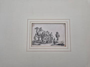 P. Le Roy (XIX) - Voorstelling van diverse figuren, apen en