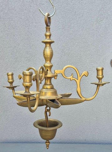 Olielamp - Judenstern - Messing - Sjabbat olielamp