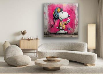 ERIC BRUMETTE - PINK SNOOPY SAVED MY LIFE PEACE - Toile L -