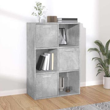 vidaXL Opbergkast 60x29,5x90 cm bewerkt hout betongrijs, Verzenden, Nieuw