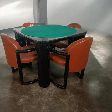 Pozzi - Pierluigi Molinari - Table de jeux (5) - Cuir, Bois