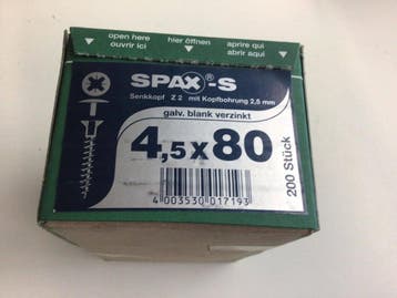 Spax spaanplaatschroef staal Pozidriv 6,0 x 110 mm - 100 stu, Verzenden, Nieuw
