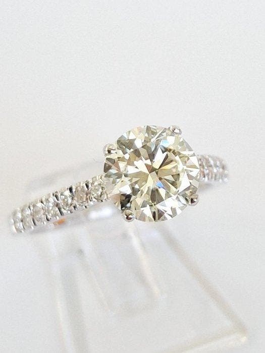 Verlovingsring - 14 karaat Witgoud - 1.75ct. tw. Diamant, Bijoux, Sacs & Beauté, Bijoux anciens