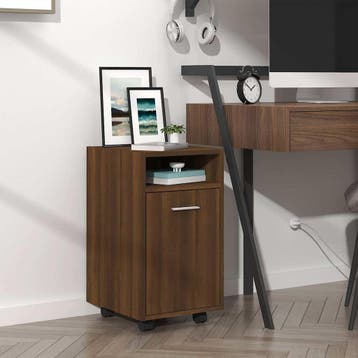 vidaXL Bijzetkast met wielen 33x38x60 cm bewerkt hout, Verzenden