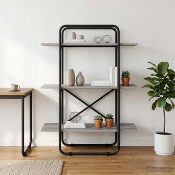 vidaXL Boekenplank 3-laags 80 x 35 x 105 cm PB Grijs Sonoma, Verzenden, Nieuw